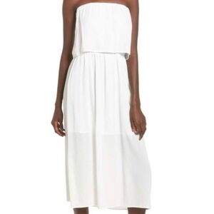WAYF Ivory/White Kizzie Strapless Midi Dress Size Medium